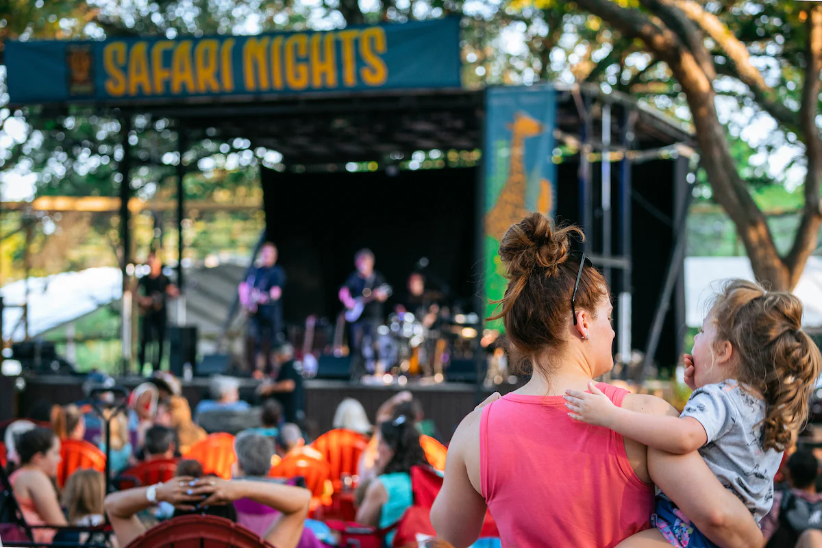 dallas zoo safari nights families watching cover bands