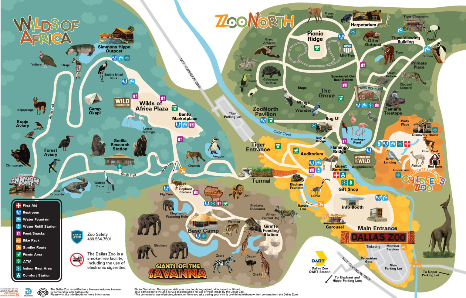 Map of the Zoo Dallas Zoo