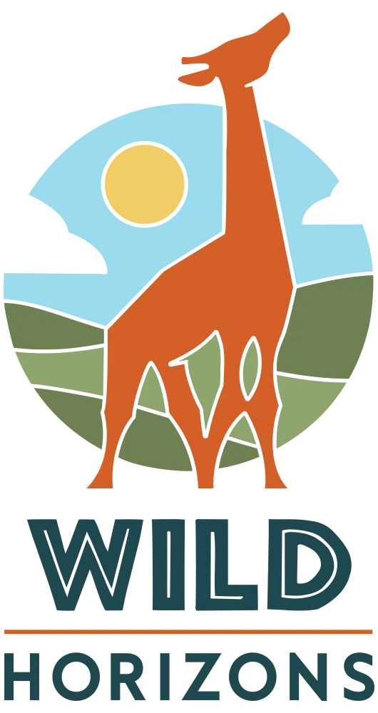 Wild Horizons vertical logo in blue